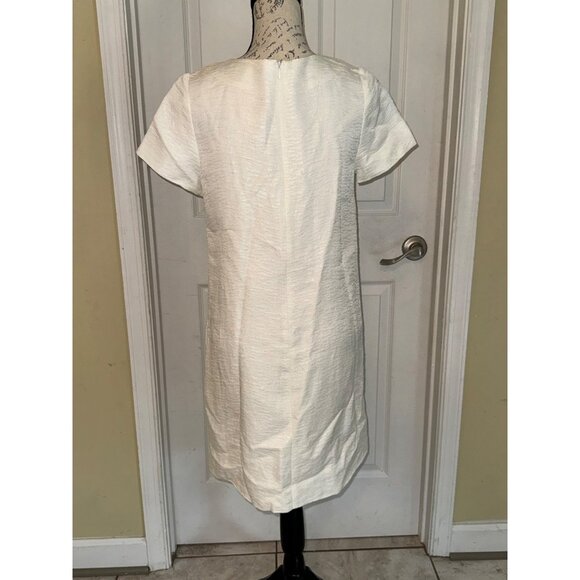 Kate Spade Gail Sheath Dress Cream Linen Blend Embellished Beads Pockets Lined 6 - Picture 2 of 14